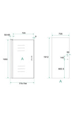 Wiesbaden Eco nisdeur met profiel 800x1950 6mm