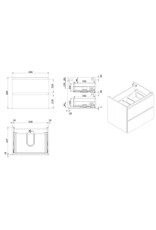 Wiesbaden Vision onderkast+2 laden 60x46 houtnerf grijs