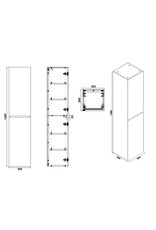 Wiesbaden Vision kolomkast 2 deuren 160x35x35 hoogglans grijs