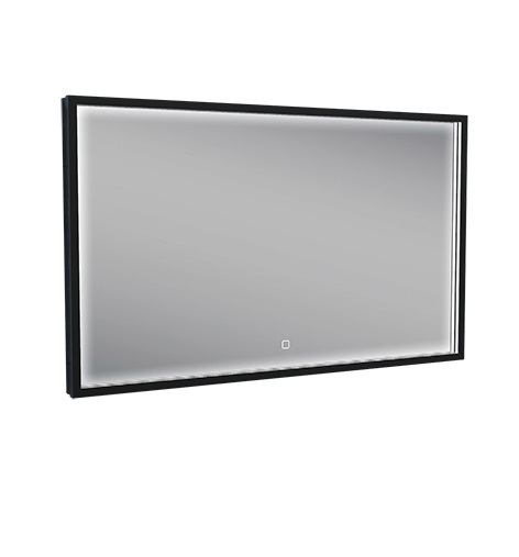 Wiesbaden Rechthoekige condensvrije LED-spiegel 100 x 60 mat zwart