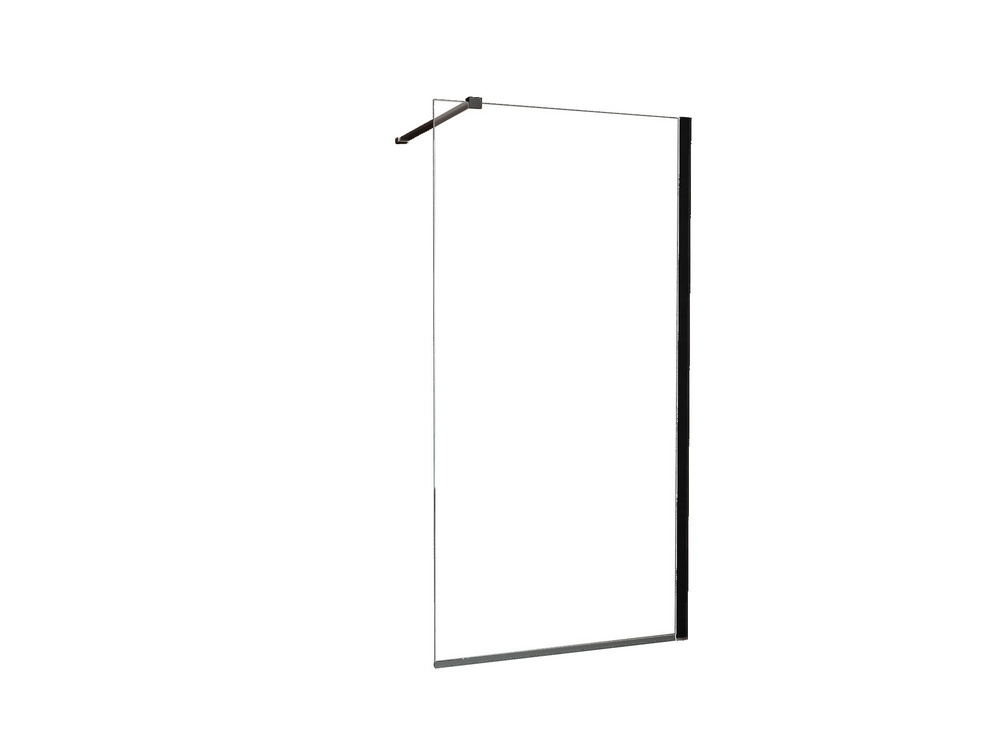 Wiesbaden Wiesbaden inloopdouche safety glass nano 120x200x1 cm helder/mat zwart