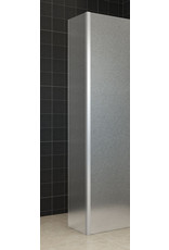 Wiesbaden Zijpaneel 35 x 200 cm met hoekprofiel voor inloopdouche chroom met 10 mm NANO geheel matglas