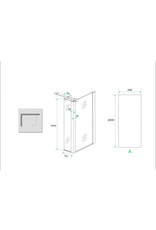 Wiesbaden Zijpaneel 35 x 200 cm met hoekprofiel voor inloopdouche chroom met 10 mm NANO geheel matglas