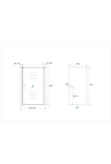 Wiesbaden nisdeur met profiel 900x2000 8mm NANO glas