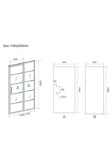 Wiesbaden Horizon nisdeur R/L met vast deel 110cm 8mm NANO