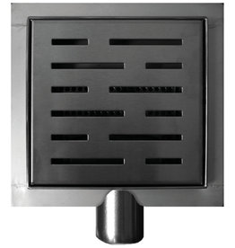 Wiesbaden Wiesbaden 3e generatie doucheput met flens en zijuitlaat 15 x 15 cm RVS