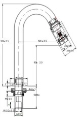 Wiesbaden Victoria luxe toiletkraan 1/2'' geborsteld staal