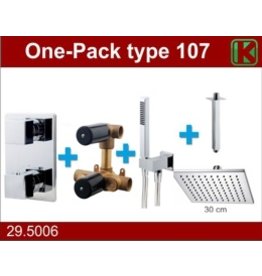 Wiesbaden one-pack inbouwthermostaatset type 107 CHR (30cm)