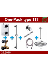 Wiesbaden one-pack inbouwthermostaatset type 111 CHR (20cm)