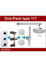 Wiesbaden one-pack inbouwthermostaatset type 117 CHR