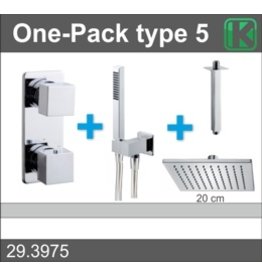 Wiesbaden one-pack inbouwthermostaatset type 5 CHR (20cm)