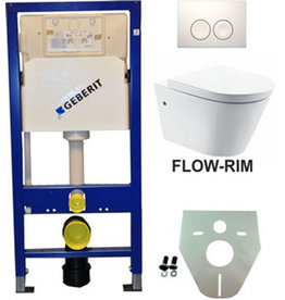 Wiesbaden Geberit UP 100 Flow Rim wc+zitt.+ Delta 21 wit