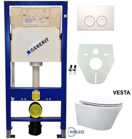 Wiesbaden Geberit UP 100 Vesta Rimless wc+ Flatline zitt.+ Delta 21 wit