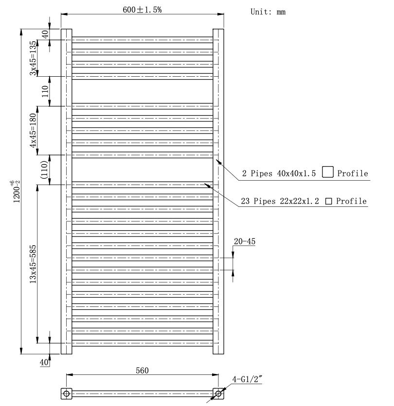 Linea Uno Elara elektrische radiator 76,6 x 60 cm wit - Copy - Copy - Copy