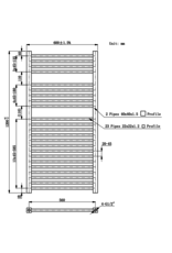 Linea Uno Radiator Handrup 120 x 60 cm (Antraciet)
