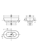 Linea Uno Solid Surface ligbad Tumba 170 (Mat Wit)