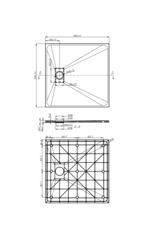 Linea Uno Numa 90x90 cm - Mat zwart - Douchebak
