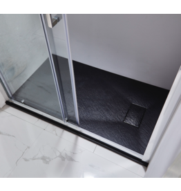 Linea Uno Numa 160x90 cm - Mat zwart - Douchebak