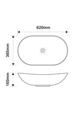 Linea Uno Krota 62 - Mat wit - Waskom
