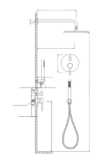 Linea Uno Brausegarnitur eingebaut Hobro (Rostfreier Stahl) - Copy - Copy - Copy - Copy
