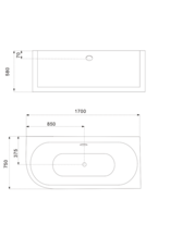 Linea Uno Design Badewanne Teika 170 - Copy - Copy - Copy - Copy - Copy