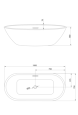 Linea Uno Design Badewanne Teika 170 - Copy - Copy - Copy