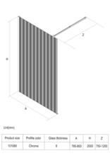 Linea Uno Oslo 80 x 200 -Chroom - Inloopdouche