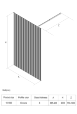 Linea Uno Oslo 90 x 200 - Chroom - Inloopdouche