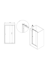 Linea Uno Jotheim 140 x 200 - Chroom - 5mm - Schuifdeur