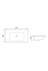 Nordan 80 - Glans wit - Wastafel