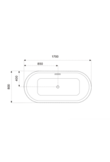 Linea Uno Eiby 170 - Mat wit - Halfvrijstaand bad