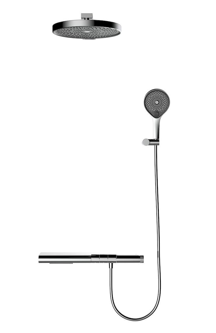 Jarna - Gun metal - Piano button - Doucheset inbouw