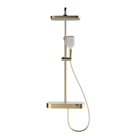 Linea Uno Borg - Goud - Piano button - Doucheset opbouw