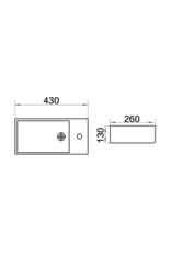 Linea Uno Ludvik 43 - Glans wit - Toiletfontein