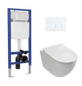 Linea Uno Ravius - Glans wit - Toiletset compleet