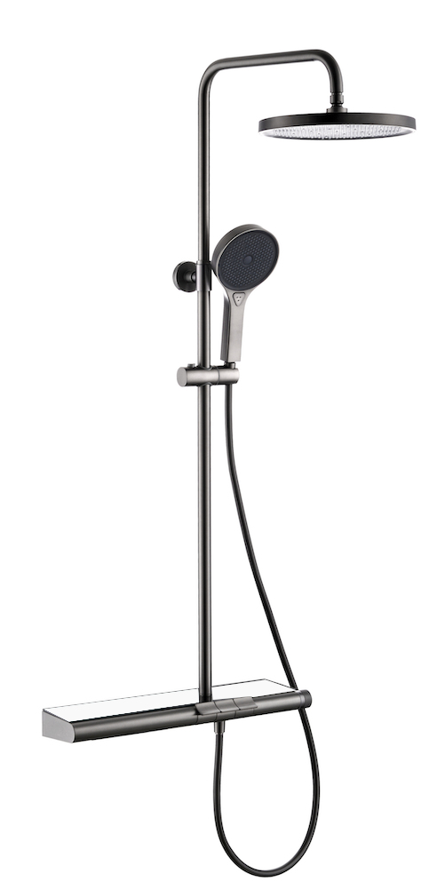 Stenvik - Gun metal - Piano button - Doucheset opbouw