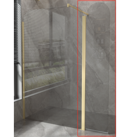 Linea Uno Boyd 35 x 200 - Geborsteld goud - Zijwand beweegbaar