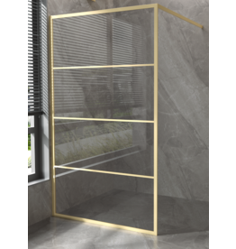 Linea Uno Ternem 90 x 200 - Geborsteld goud - Inloopdouche