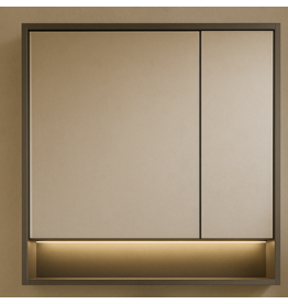 Linea Uno Eira 80 x 80 - Grijs - Spiegelkast