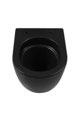 Linea Uno Ravius 48 - Mat zwart - Toiletpot met zitting