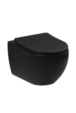 Linea Uno Ravius 53 - Mat zwart - Toiletpot met zitting