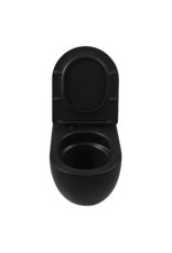 Linea Uno Ravius 53 - Mat zwart - Toiletpot met zitting