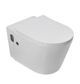Linea Uno Baska 58 - Glans wit - Toiletpot met bidet