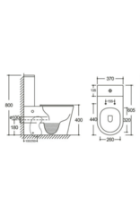 Linea Uno Tara 61 - Glans wit - Staand toiletset