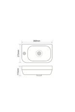 Linea Uno Zara 36 links - Glans wit - Toiletfontein