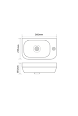 Linea Uno Zara 36 rechts - Glans wit - Toiletfontein