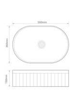 Linea Uno Lorna 55 - Glans wit - Waskom