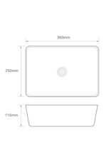 Linea Uno Balvi 36 - Mat zwart - Waskom