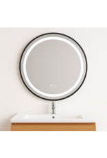 Linea Uno Lerum 80 x 80 - Mat zwart - Spiegel