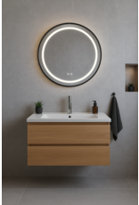 Linea Uno Lerum 80 x 80 - Mat zwart - Spiegel